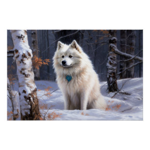 Poster Eskimo Américain Noël sous la neige