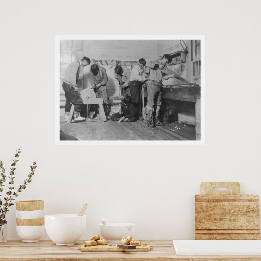 Poster Eskimo Carpenters en Alaska 1904 (Cuisine)