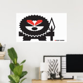 Poster Eskimo en colère - noir à la lumière (Bureau à domicile)