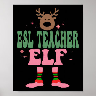 Poster Esl Enseignant Elf Xmas Matching Family Group Chri