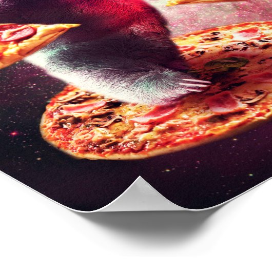 Poster Espace Amusant Parcelle Avec Pizza (Coin)