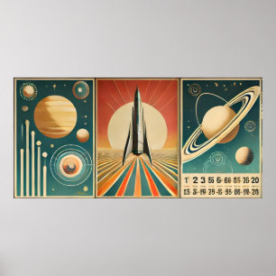 Poster Espace Art Espace Calendrier Temporel