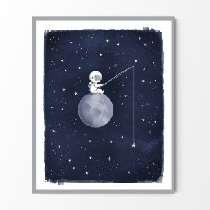 Poster Espace astronaute thème pépinière imprimer