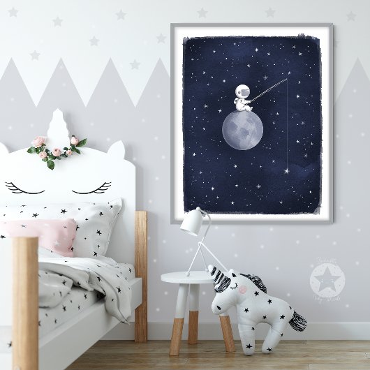 Poster Espace astronaute thème pépinière imprimer