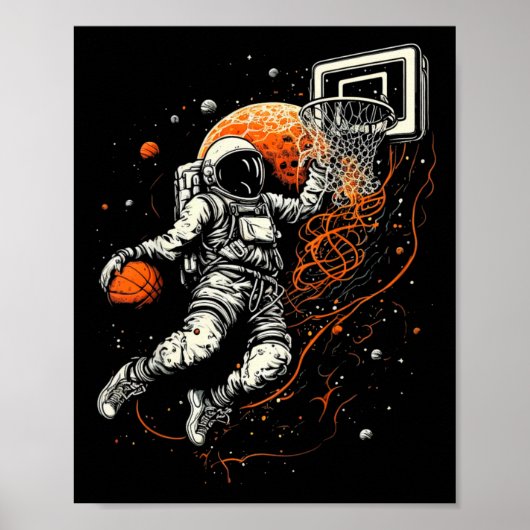 Poster Espace Cool Enfants Bysketbyll Avec Astronaut (Devant)