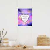 Poster Espace cosmique Mariage thématique Bienvenue (Cuisine)