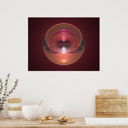 Poster Espace d'Art Optique Sphère Fractale 01 (Cuisine)