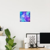 Poster Espace de galaxie violet et bleu Abstrait (Bureau à domicile)