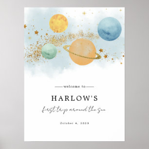 Poster Espace extra-atmosphérique Premier voyage autour d