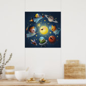 Poster Espace Galaxie Enfants (Cuisine)