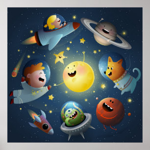 Poster Espace Galaxy Enfants