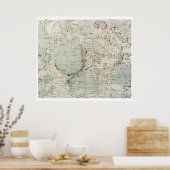 POSTER ESPACE : MOON MAP, 1972 (Cuisine)