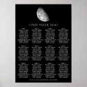 Poster Espace noir et carte de sièges mariage de nuit (Devant)