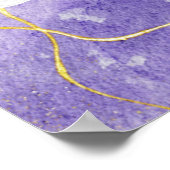 Poster Espace Or Violet Aquarelle Bienvenue à la Mariée (Coin)