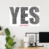 Poster Espace pour l'affiche de confort (Bureau à domicile)