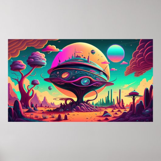 Poster Espace psychédélique magique (Devant)