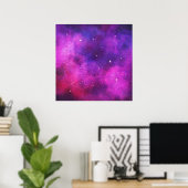 Poster Espace rose & violet & Étoiles Faux Galaxy (Bureau à domicile)