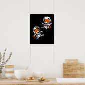 Poster Espace Rouge Panda Ours Astronautes Galaxie Animau (Cuisine)
