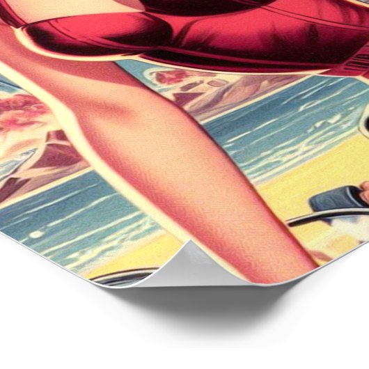 Poster Espace Sci-fi Pin-up (Coin)