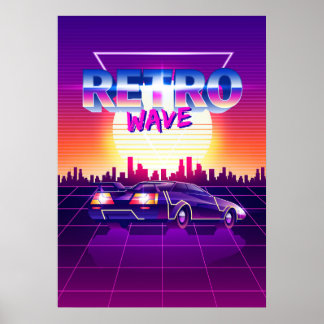 Poster Espace Synthwave : Rétrowave