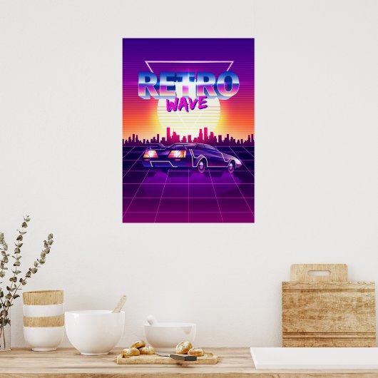 Poster Espace Synthwave : Rétrowave (Cuisine)