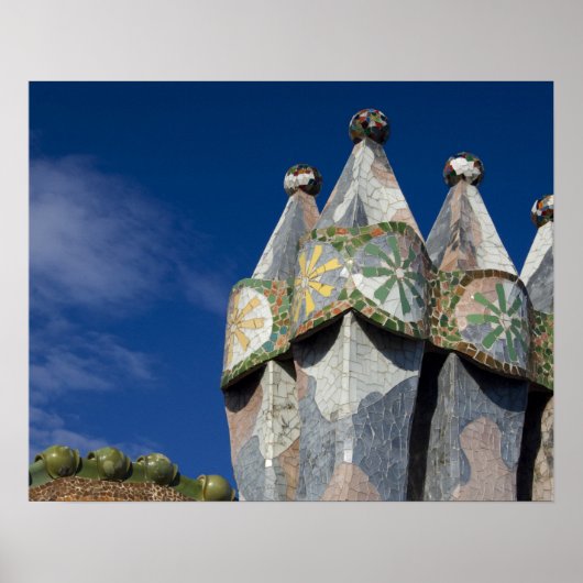 Poster Espagne, Catalogne, Barcelone. Casa Batlló (1906). (Devant)