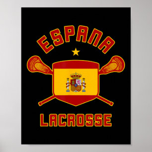 Poster Espagne Crosse Espagnol Drapeau Espana Lax Tee