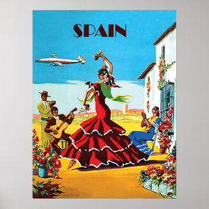 Poster Espagne, danse traditionnelle et musique, compagni