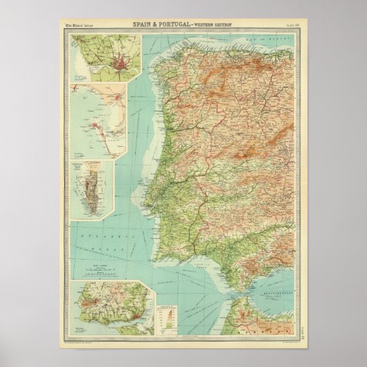 Poster Espagne et Portugal section ouest (Devant)