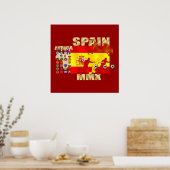 Poster Espagne Football (Cuisine)