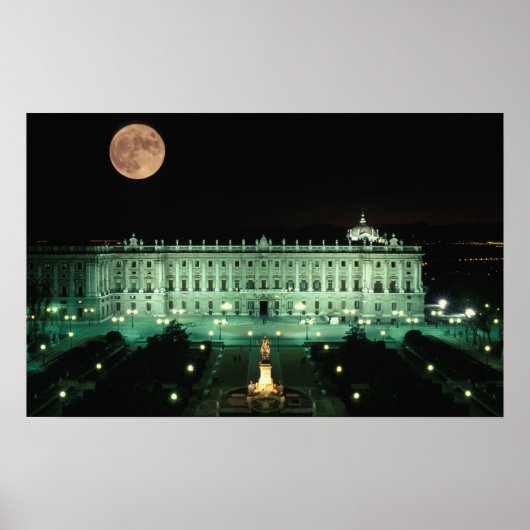 Poster Espagne, Madrid, Palais Royal et Plaza de (Devant)