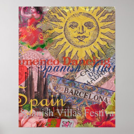 Poster Espagne Sunshine Espagnol Voyage vacances (Devant)