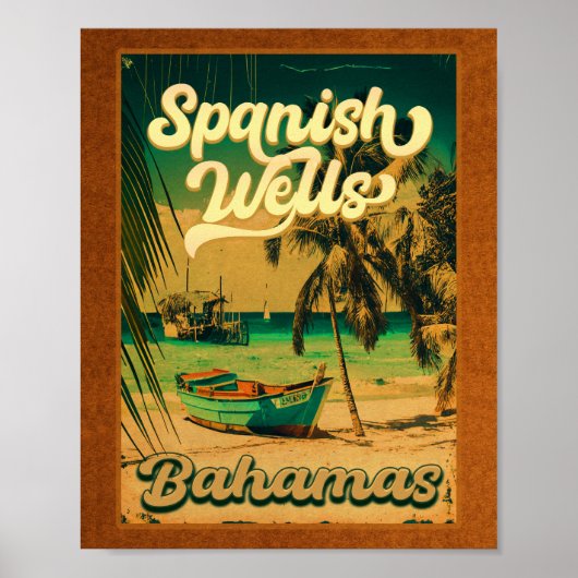 Poster Espagne Wells Island Bahamas Souvenirs 60s (Devant)