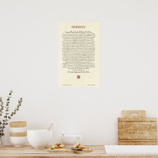 Poster espagnol DESIDERATA=Max Ehrmann=Parchment (Cuisine)