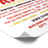 Poster Espagnol Hola, cours d'espagnol (Coin)