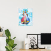 Poster Espagnol Jésus Divina Misericordia Cielo Azul (Bureau à domicile)