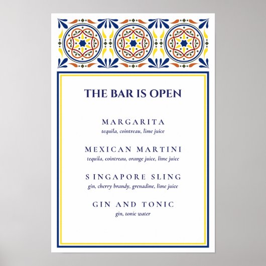 Poster Espagnol Marine Tile Jaune Signature Cocktail VF (Devant)