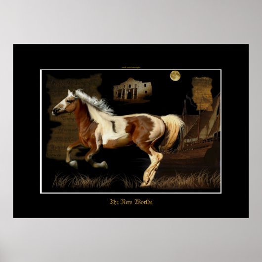 Poster Espagnol Mustang Nouveau Monde Horse-lover Imprime (Devant)