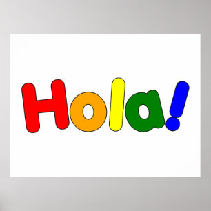 Poster Espagnol Rainbow Hello : Espanol Iris Hola