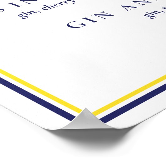 Poster Espagnol Tile Jaune Signature Cocktail V1 (Coin)