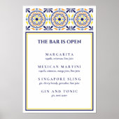 Poster Espagnol Tile Jaune Signature Cocktail V1 (Devant)