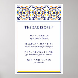 Poster Espagnol Tile Jaune Signature Cocktail V1