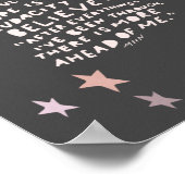 Poster Espérance citation - lune violette et rose et étoi (Coin)