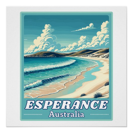 Poster Esperance en Australie Occidentale Skyline Rétro (Devant)