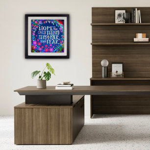 Poster Espérons Plus Fort Que La Peur Plutôt Floral Inspi