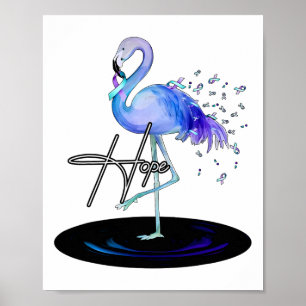 Poster Espoir Avec Sensibilisation Flamant rose À La Prév