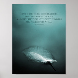 Poster Espoir - chose avec plumes