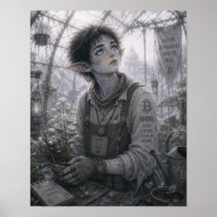 Poster Espoir / Jardinier / Serre en verre