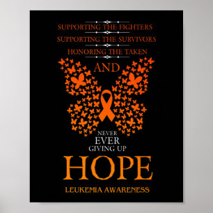 Poster Espoir Leucémie Sensibilisation Orange Ribbon