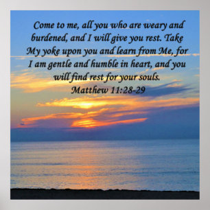 POSTER ESPOIR REMPLIS, MATTHEW 11:28 DESIGN PHOTO DE LEVE